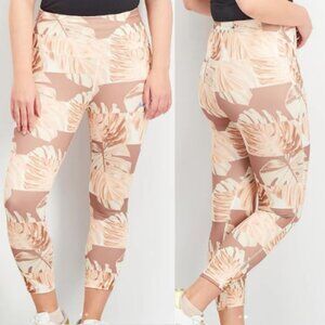 Nike Womens Running Dri Fit Fast Printed Crop High Rise Leggings Tan Brown M NWT